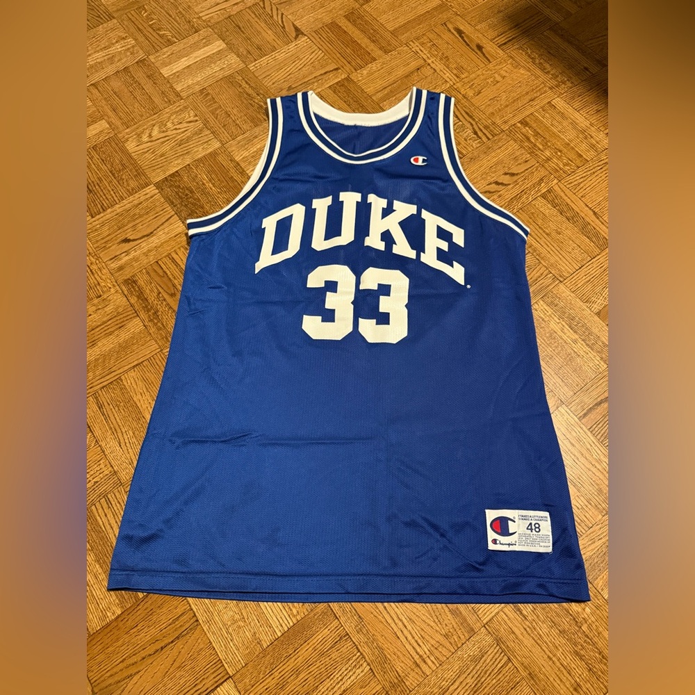 Rare Vintage Grant Hill Champion Duke Blue Basketball Jersey 48